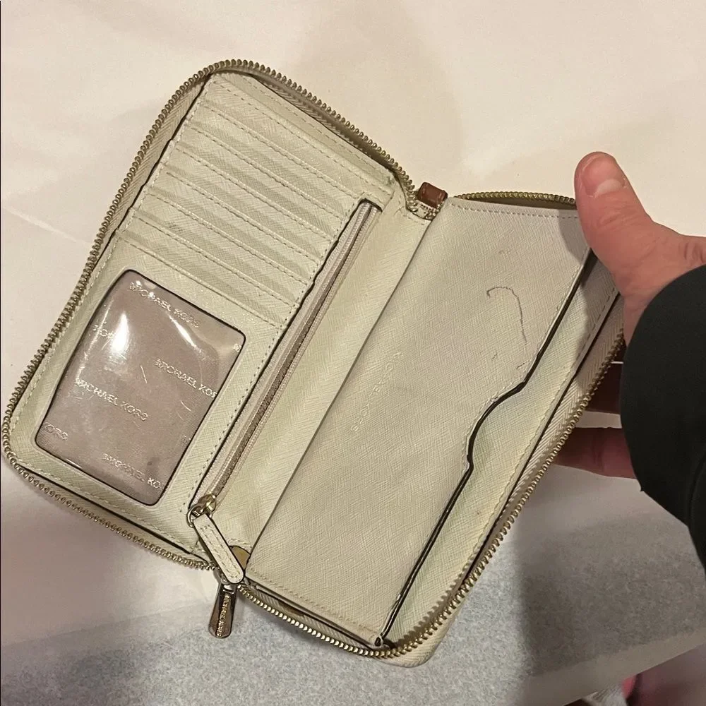 Michael Kors Beige Monogram Tote and Wallet